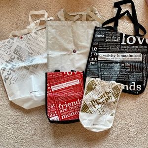 Bundle of 5 Lululemon Reusable Shopping Bags
